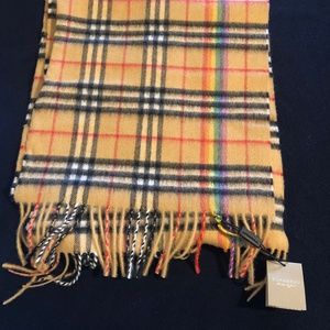 Rainbow Stripe Vintage Check Cashmere Scarf